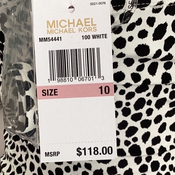 NWT Michael Kors Chain Ring One Shoulder One Piece Swimsuit Animal Print Dot 10 - Picture 3 of 9